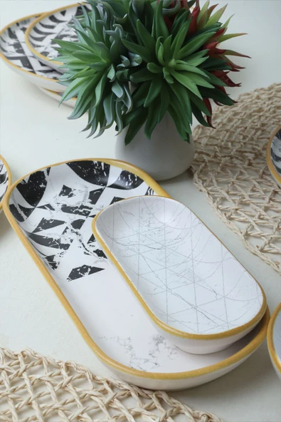 Keramika Keraart Trigon Marble Kahvaltı Takımı 18 Parça 6 Kişilik 18766-68-69 - Resim 5