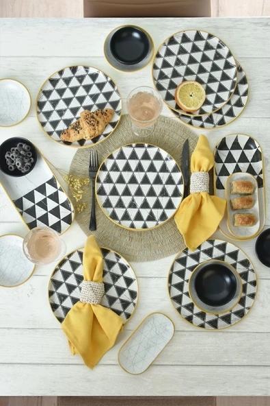 Keramika Keraart Trigon Kahvaltı Takımı 18 Parça 6 Kişilik 18765-67-69 - Resim 2