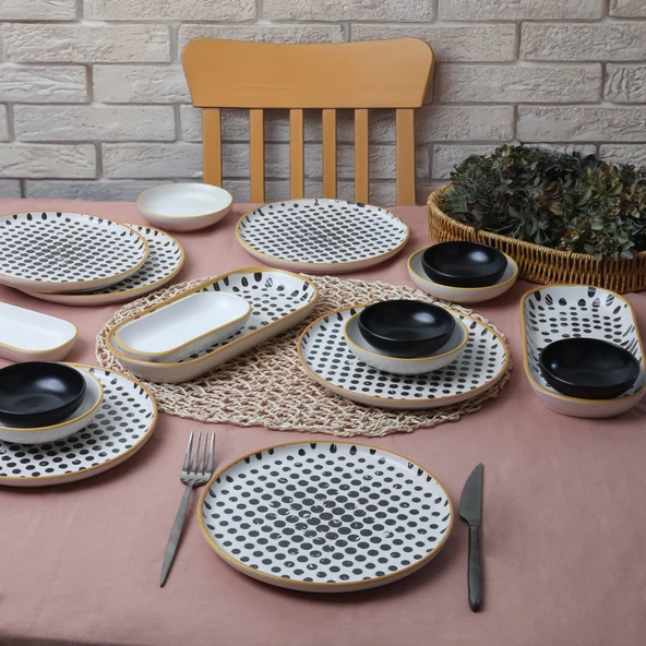 Keramika Keraart Polka Kahvaltı Takımı 18 Parça 6 Kişilik 19919-22-41 - 4