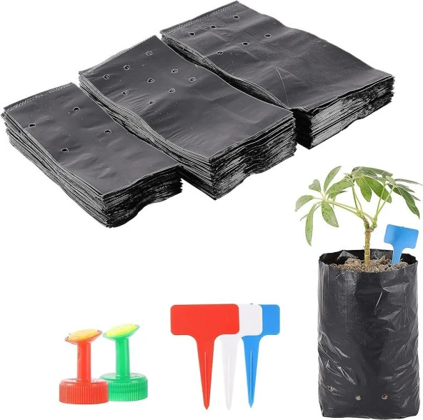 Kalın Körüklü Fide Torbası Fidan Yetiştirme Poşeti Siyah Delikli - 15x20 Cm. - 10 Kg.lık Paket - Resim 3