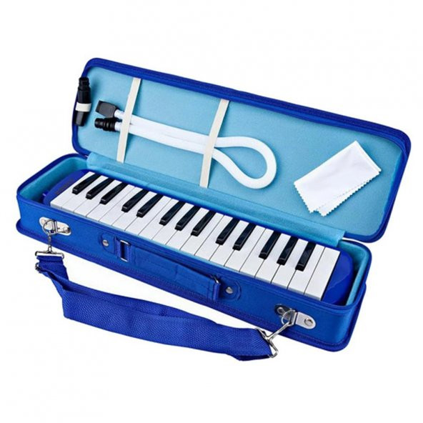Mavi Melodika 32 Tuş Bez Çantalı Yedek Hortumlu 1 Adet Ticon 32 Tuşlu Melodika Çantalı - 2