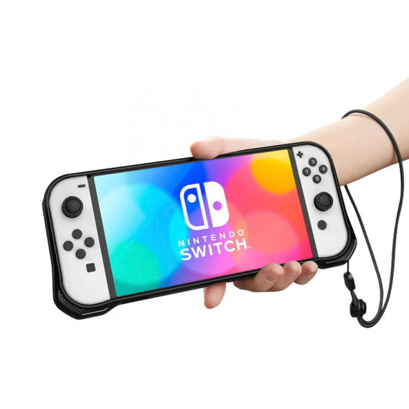 Spigen Nintendo Switch OLED ile Uyumlu Kılıf Rugged Armor Matte Black - ACS04020 - 4