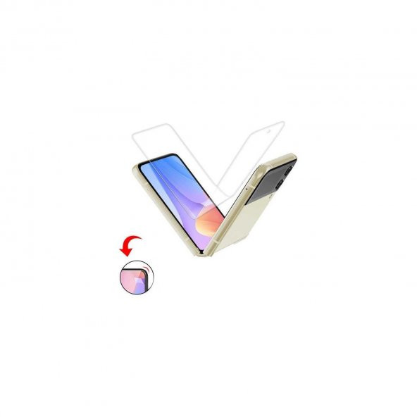 Samsung Z Flip 5 ile Uyumlu Ön & Arka Full Body Esnek Nano Çizilmez Ekran Koruyucu - Resim 3