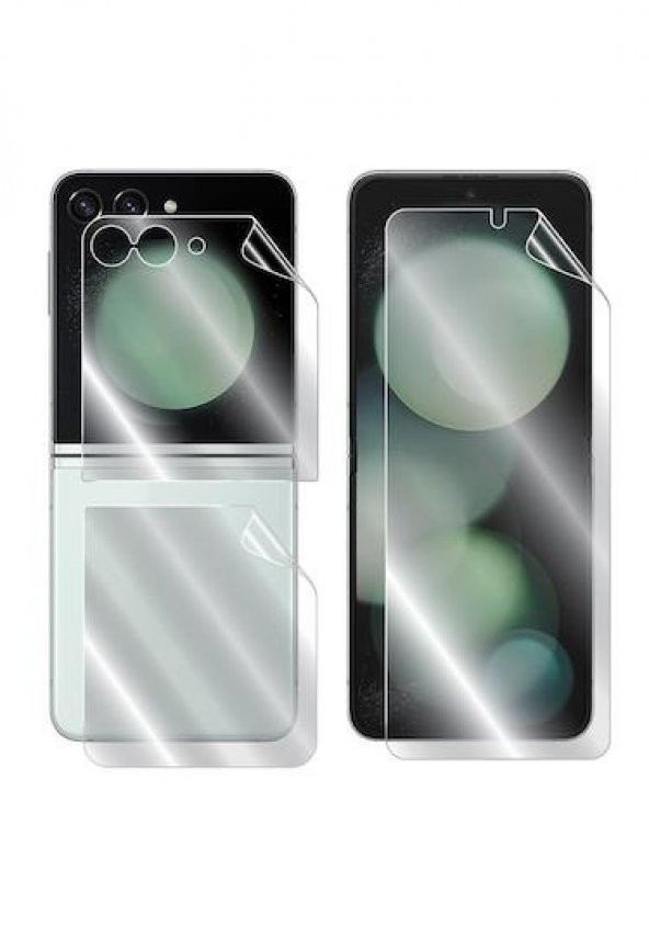 Samsung Z Flip 5 ile Uyumlu Ön & Arka Full Body Esnek Nano Çizilmez Ekran Koruyucu - Resim 6