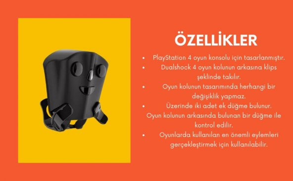 Cosmostech PS4 Controller Dualshock 4 Oyun Kolu için Uyumlu Back Button , Ektrsa Tuş Eklentisi - 3