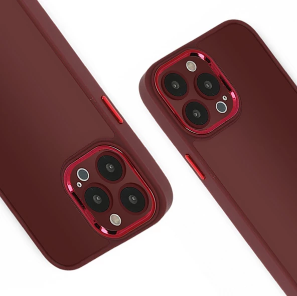 iPhone 15 Pro Max Kılıf Freya Lazer Lens Kamera Çerçeveli Silikon Kapak - 7