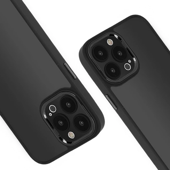 iPhone 15 Pro Max Kılıf Freya Lazer Lens Kamera Çerçeveli Silikon Kapak - 4