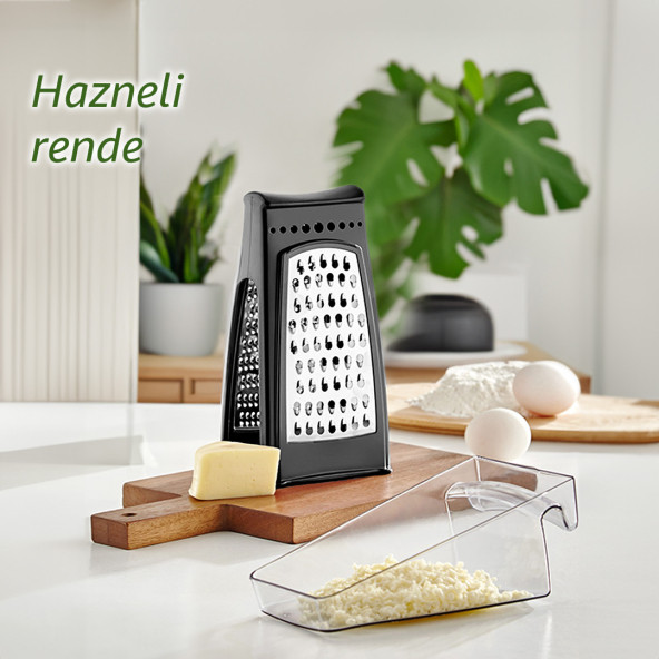 Porsima L-667 Idea Paslanmaz Çelik Çift Taraflı Hazneli Rende-Dilimleyici Doğrayıcı Siyah