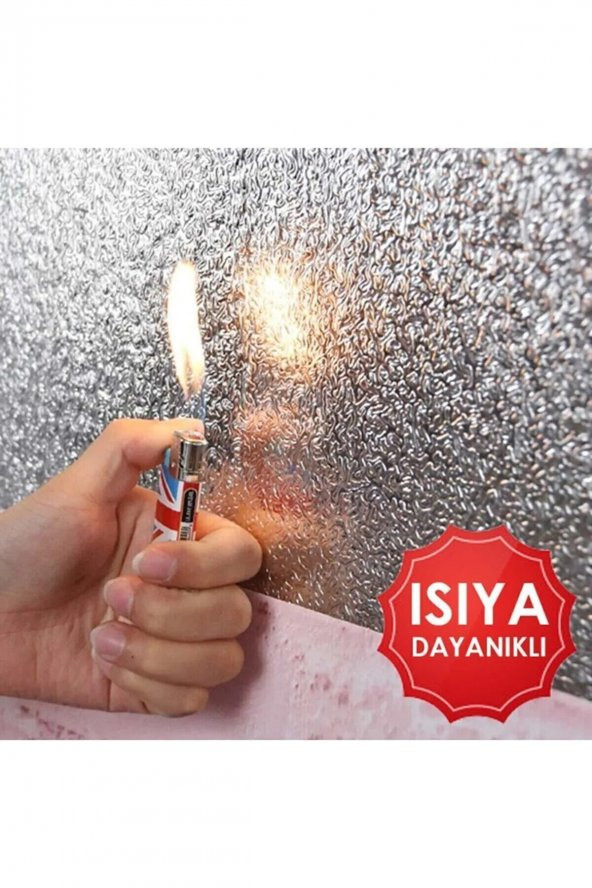 Kendinden Yapışkanlı Mutfak Tezgah Üstü Folyo Gümüş Tezgah Folyosu Alüminyum Folyo - 4