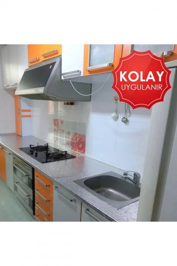 Kendinden Yapışkanlı Mutfak Tezgah Üstü Folyo Gümüş Tezgah Folyosu Alüminyum Folyo - 5