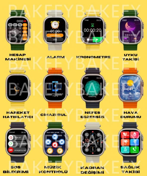 JS8 Pro Max 49 MM Kasa Amoled Ekran Nabız,Siri,Nfc,Hesap Makinesi Watch 8 Akıllı Saat - 3