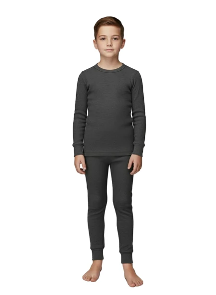 Thermoform Soft Çocuk Termal İçlik Set Takım Antrasit - Resim 5