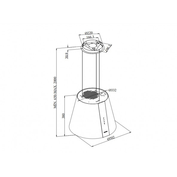 Silverline 4386 Pure Plus Ada Tipi Davlumbaz Beyaz - 3