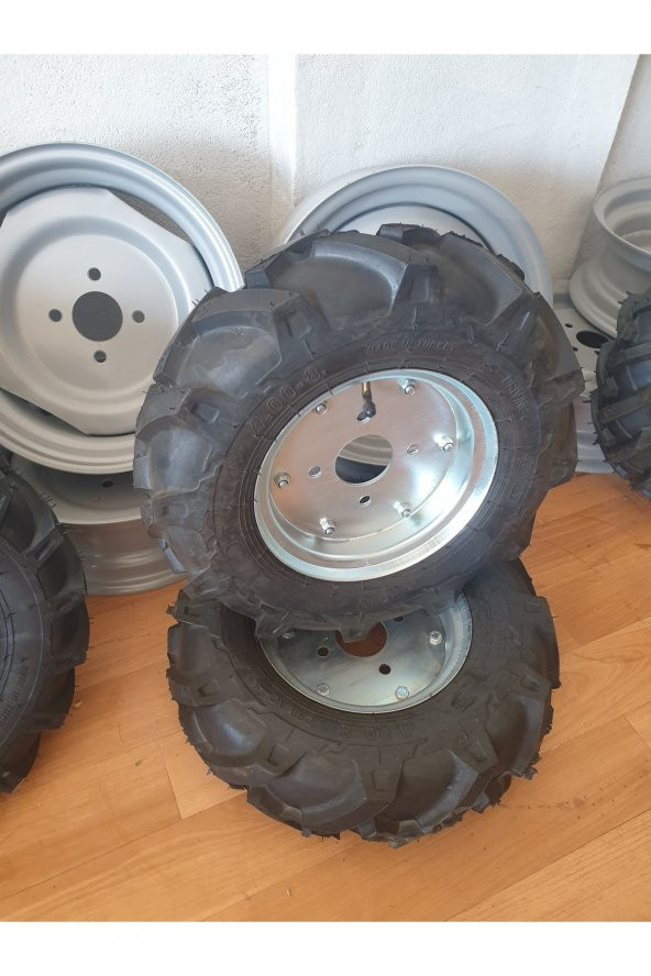 Çapa Makinesi Tekeri 4.00-8 4pr Parçalı Jantlı 2 Adet Yerli Üretim Lastik ( Kaliteli Uzun Ömürlü )