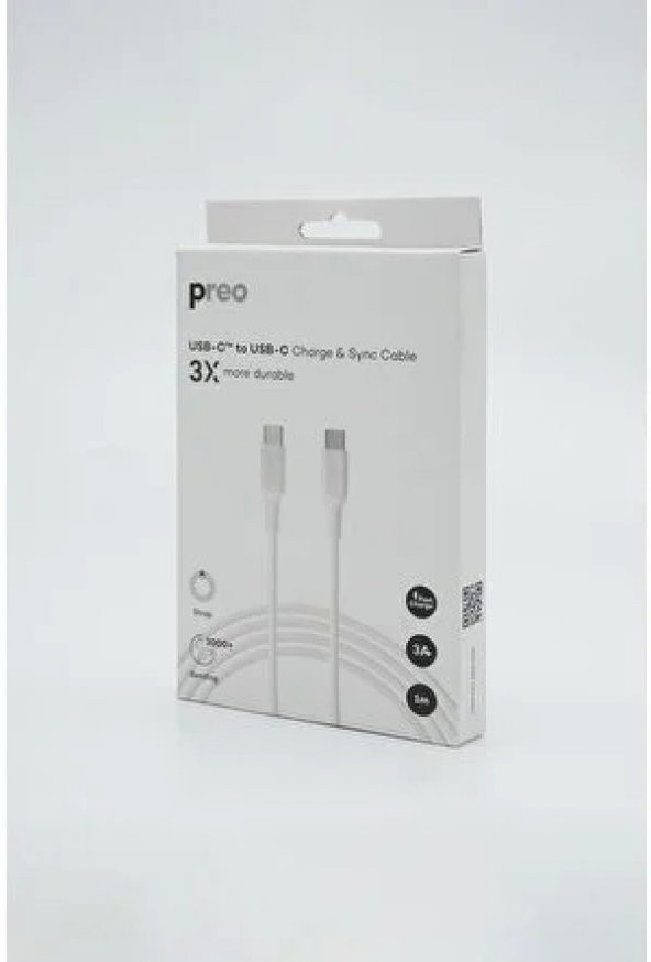 Preo Type-C Şarj Kablosu Charge & Sync Cable 3x more durable 1M Kablo - 3