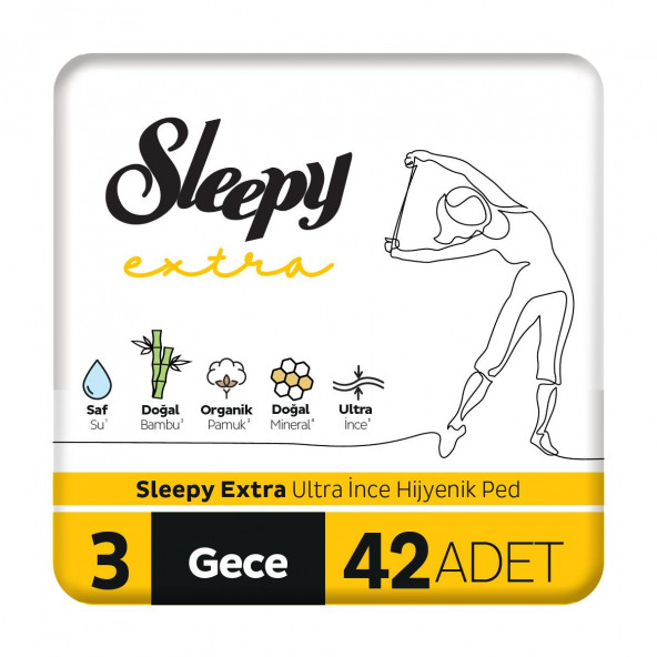 Sleepy Extra Ultra Ince Hijyenik Ped Gece 42 Adet Ped