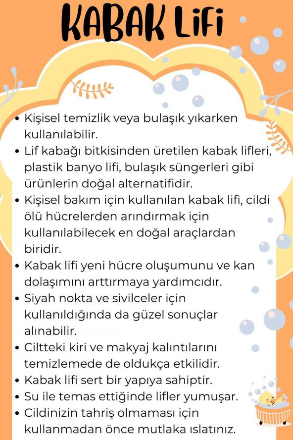 Doğal Kabak Lifi (Kişisel ve Bulaşık Temizlik İçin) - 6