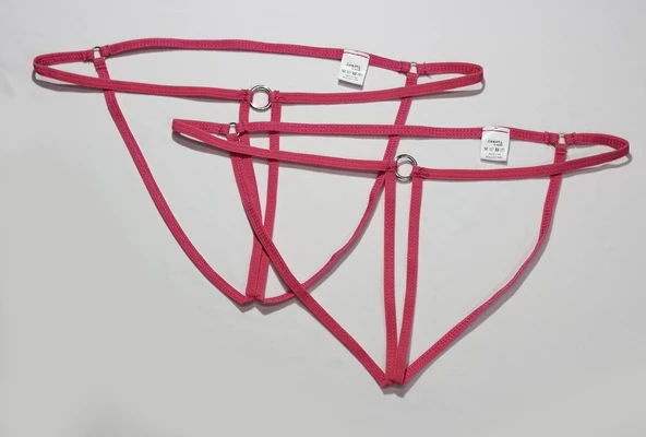 ASM1256 Kadın 2 Li Kırmızı Özel Nokta VurguluTanga String - 3