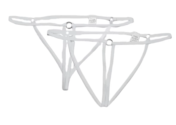 ASM1254 Kadın 2 Li Ekru Özel Nokta VurguluTanga String