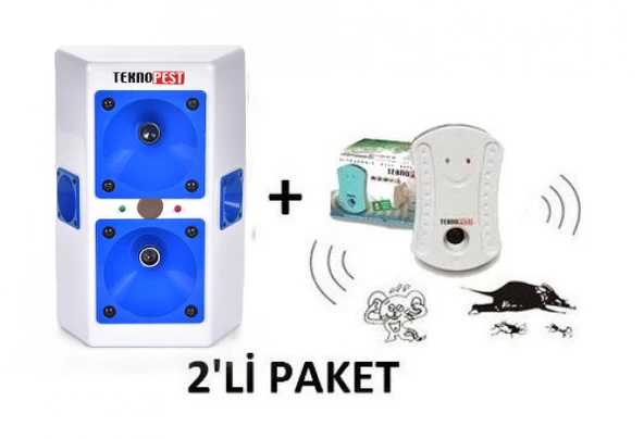 Teknopest TP100 ve Tp70 Ultrasonik Fare ve Haşere Kovucu 2 li Set