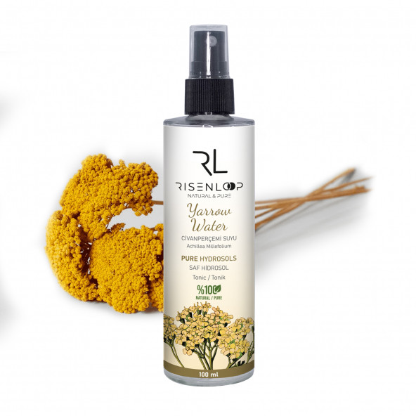 RisenLoop Civanperçemi Suyu %100 Saf Doğal Hidrosol Tonik Cam Şişe Achillea Millefolium 1.Distilasyon 100ml - Resim 2