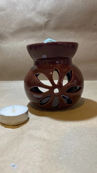 Buhardanlık Ebru Boyama Lotus Çiçeği Seramik Buhurdanlık Hand Made El İşi 1 - 9