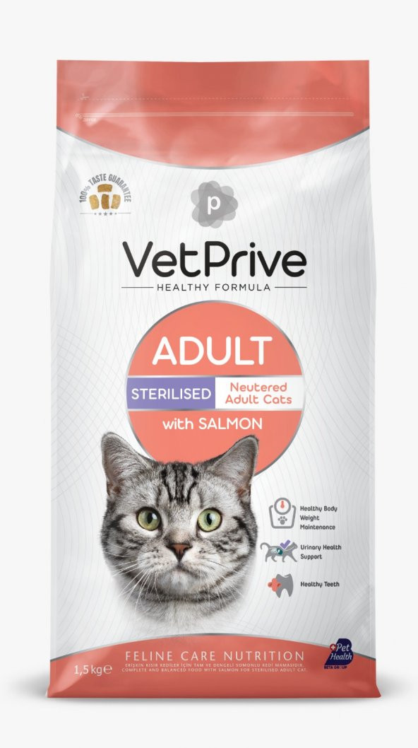 Vet Prive Somonlu Kısırlaştırılmış Kedi Maması 1.5 Kg