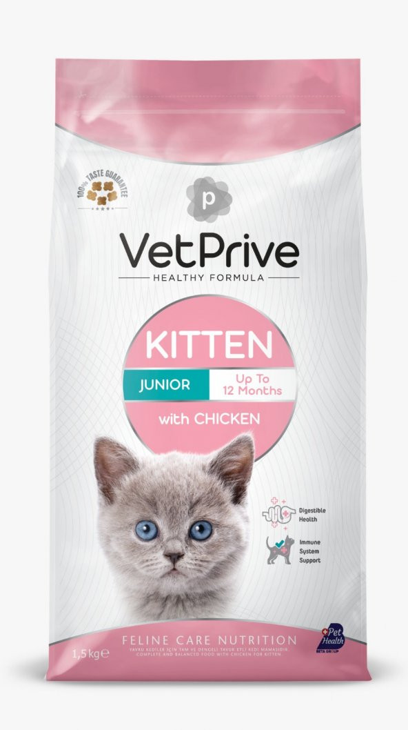 Vet Prive Tavuklu Yavru Kedi Maması 1.5 Kg