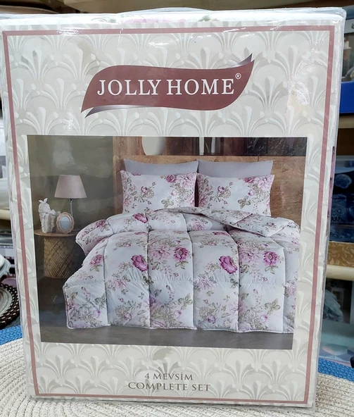 Jolly Home 4 Mevsim Tek Kişilik Kapitoneli Nevresim Takımı-Lina Mürdüm - 3