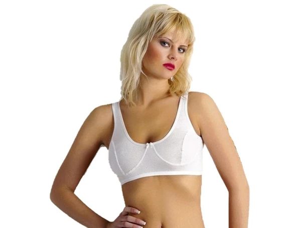 6 Adet Anıt Bayan Ribana Yarım Atlet Body Sütyen Beyaz 2116 - 1