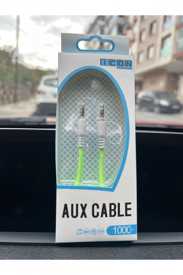 Aux To Aux 3.5mm Jack Girişli Müzik Ve Ses Aktarıcı Kablo Yeşil