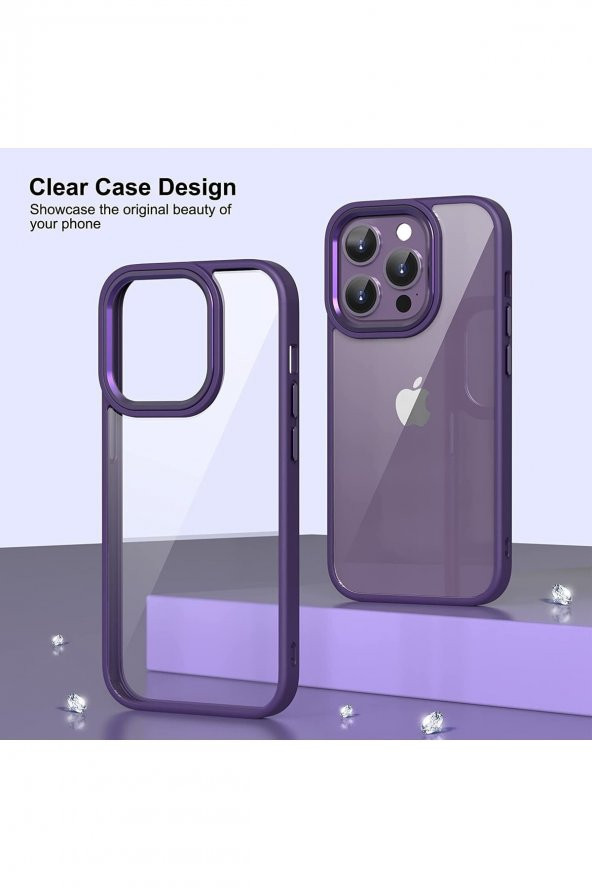 Iphone 14 Pro Kenarları Silikon Arkası Polikarbonat Cam Kenarları Ve Tuşları Alüminyum Premium Kılıf - 2