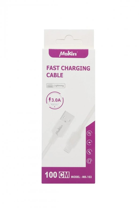 Lphone 6-7-8-9-x-11-12-13-14 Tüm Modeller Ile Uyumlu Lighthing Şarj Kablosu 3.0 Amp 100cm Hızlı Şarj - 2