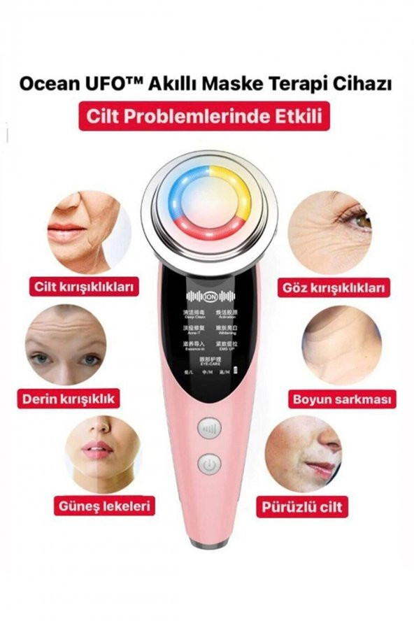 Pembe Akıllı Maske Terapi Cihazı Ve 5 Adet Maske - 2