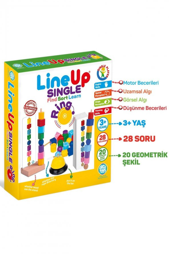 Lineup Single Ring Bul Sırala Ögren - Tek Oyuncu, Zilli Oyuncak