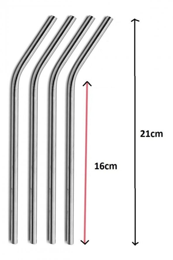 Çelik Pipet Paslanmaz Çelik Metal Meşrubat Pipeti Ve Pipet Temizleme Fırçası Seti 5 Parça - 2