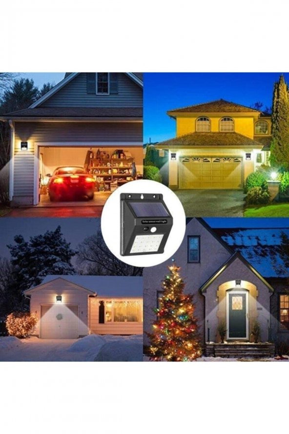 Hareket Sensörlü Güneş Enerjili Led Aydınlatma Dış Mekan Bahçe 20 Led Li - 2