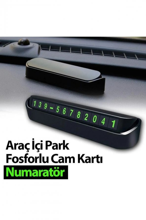 Araç İçi Park Telefon Numarası Fosforlu Numaratör Oto Cam Kartı