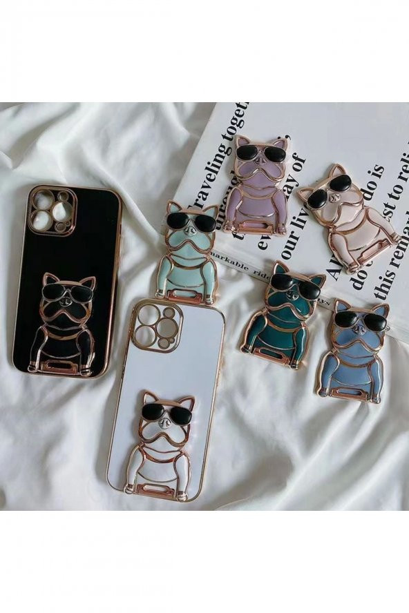 Masa Üstü Sevimli Köpek Standı Telefon Tutucu Yapışkan Özelliği Telefon Kılıfına Yapıştırılır - 3