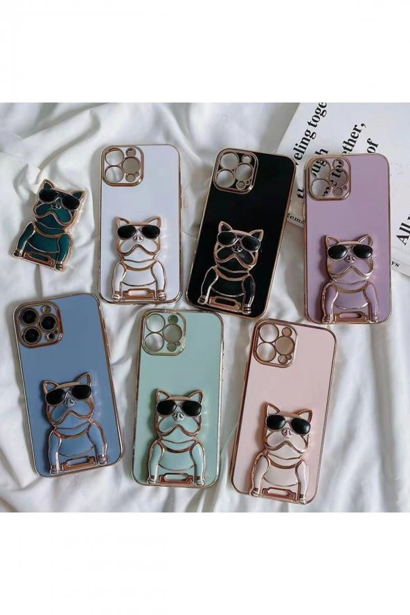 Masa Üstü Sevimli Köpek Standı Telefon Tutucu Yapışkan Özelliği Telefon Kılıfına Yapıştırılır - 3