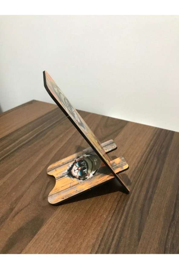 Ahşap Resimli Telefon Tutucu Organizer Şarj Standı Mdf - 2