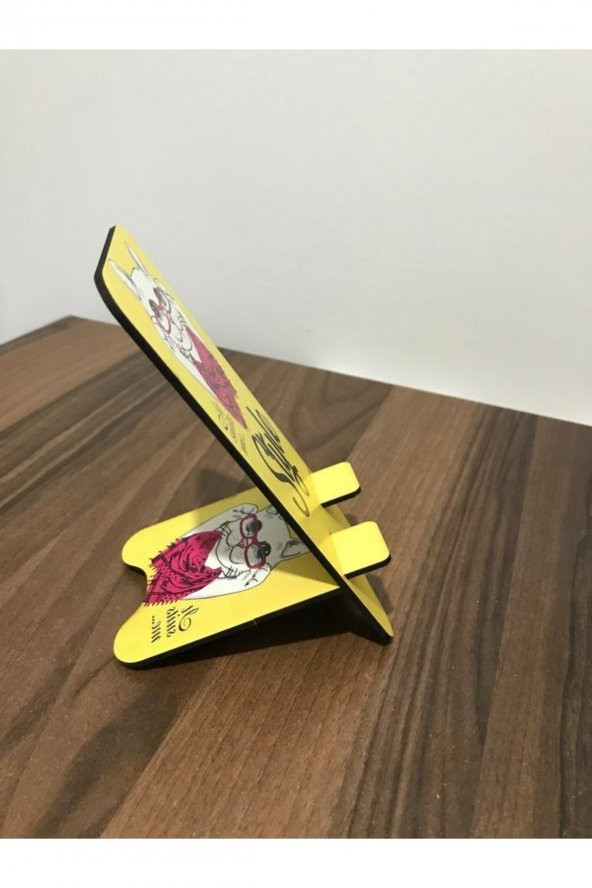 Ahşap Resimli Telefon Tutucu Organizer Şarj Standı Mdf - 2