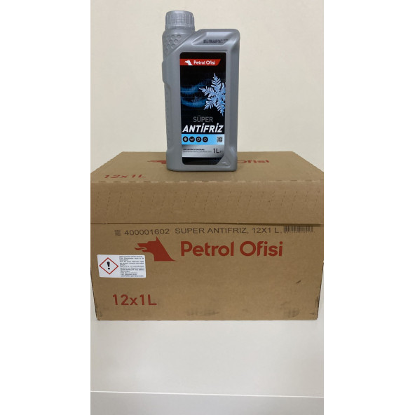 Petrol Ofisi Süper Antifriz 1 lt x 12 adet 2023 üretim