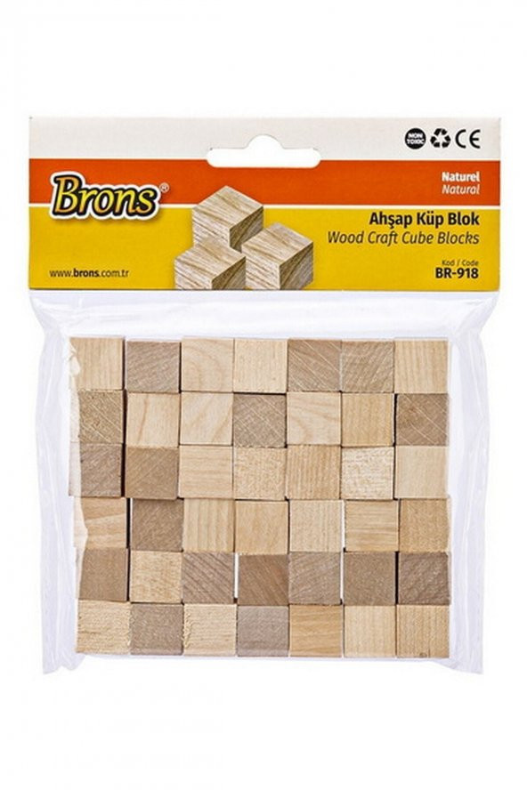 Brons Ahşap Küp Blok Naturel