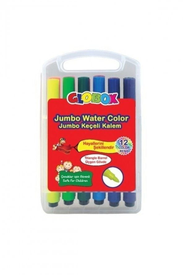 Globox Jumbo Üçgen Keçeli Kalem 12 Renk 1128