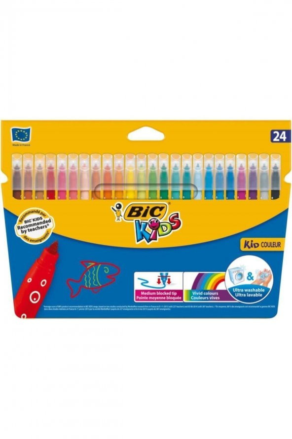 Bic Kids Kid Couleur Yıkanabilir Keçeli Boya Kalemi 24 Renk 841800