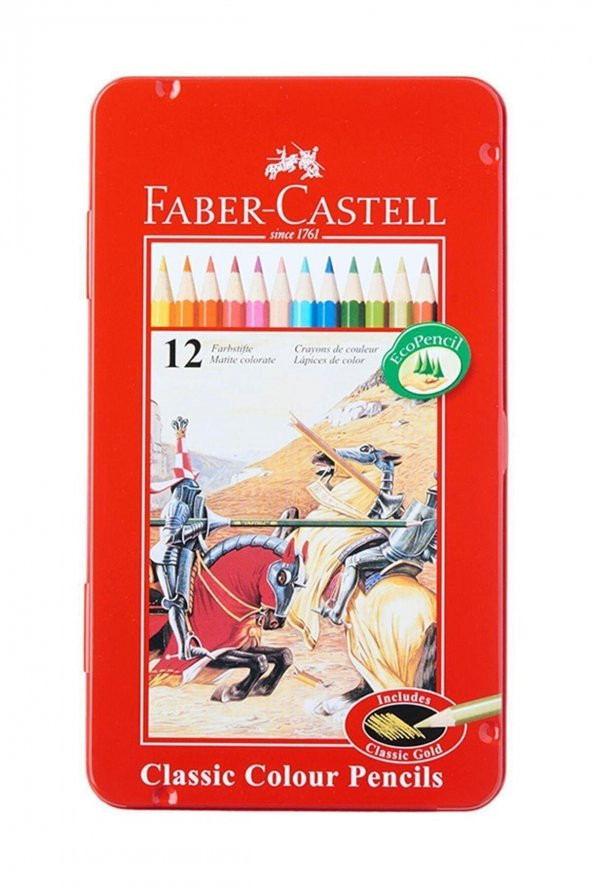 Faber Castell F.c 12li Metal Kutu Tam Boy Kuru Boya Kalemi F.c