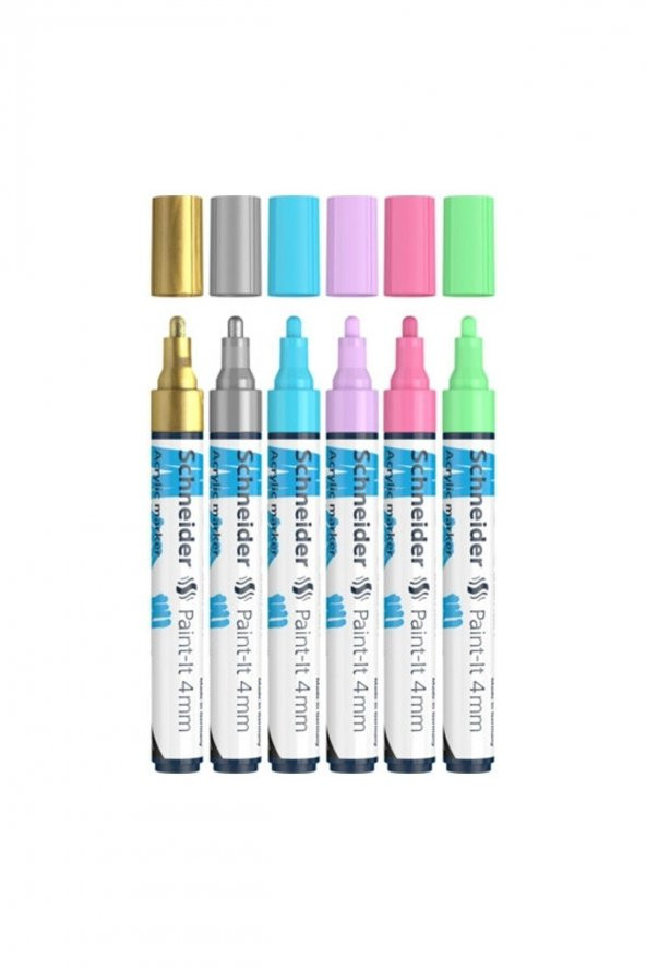 SCHNEIDER Paint-it 320 Akrilik Marker 4 Mm 6lı Kalem Seti-2 (120296)
