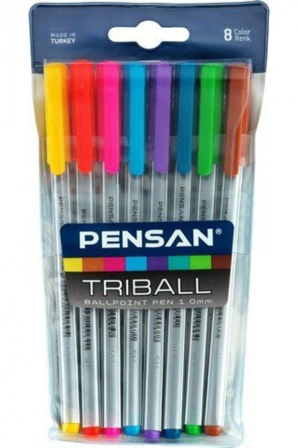 Pensan Triball Tükenmez Kalem Renkli 8 Li Tk.k