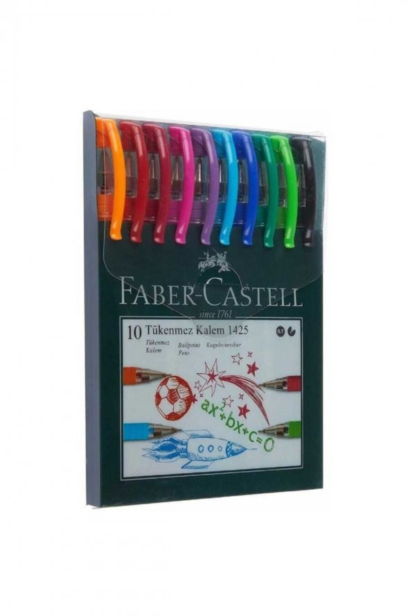 Faber Castell 1425 Tükenmez Kalem 10 Renk